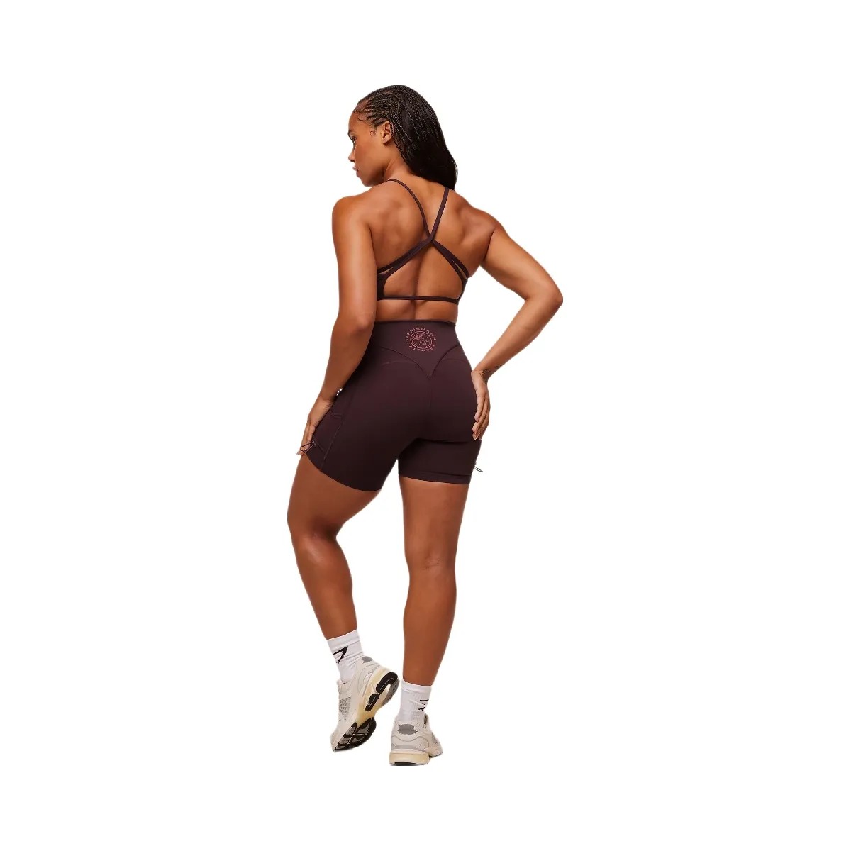 Gymshark Legacy Logo Tight Shorts - Cherry Purple - HypeFly India View 4
