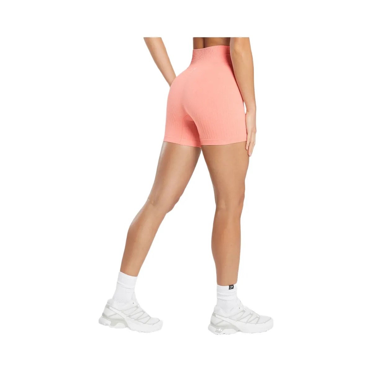 Gymshark Luxe Seamless Shorts - Muted Coral Marl - HypeFly India View 2