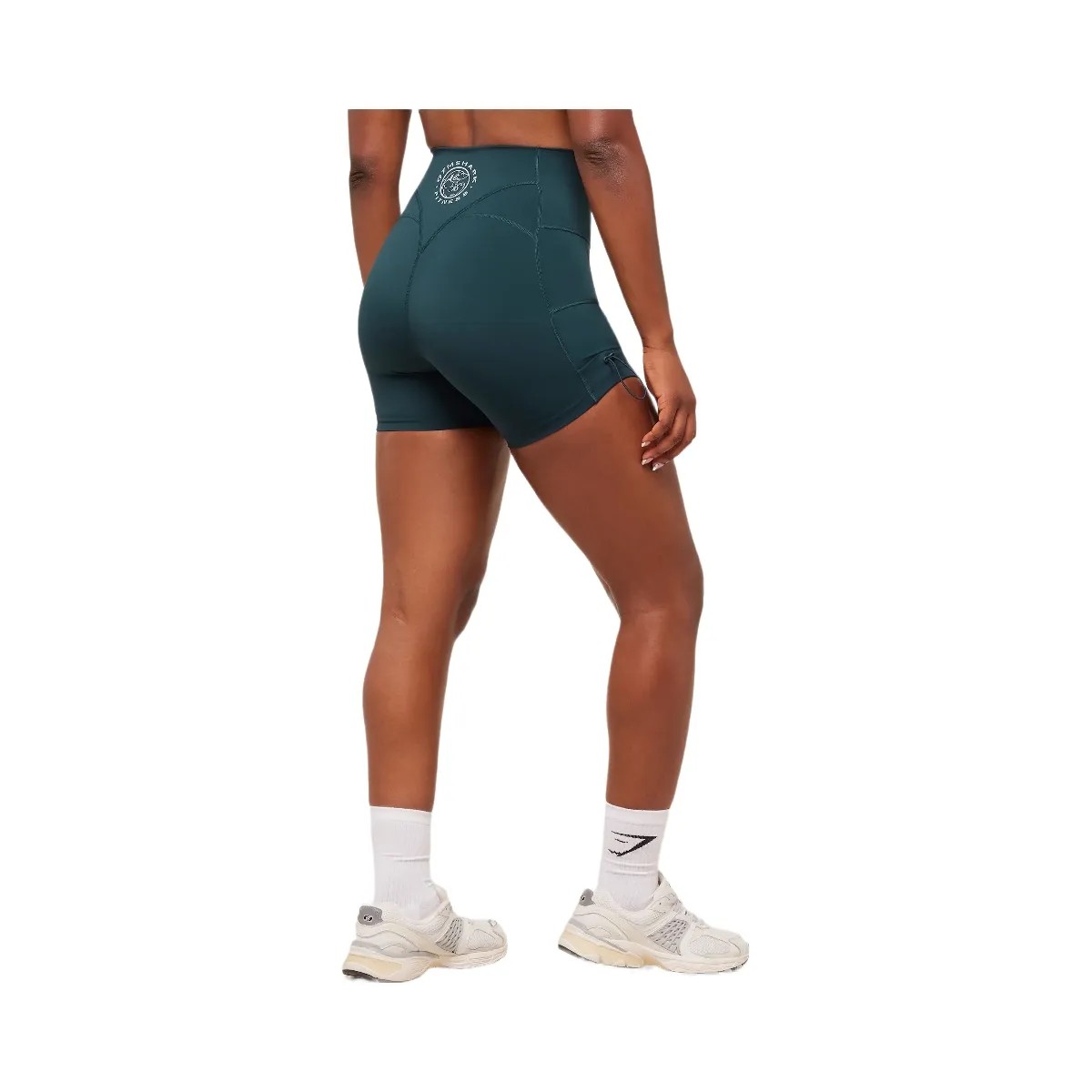 Gymshark Legacy Logo Tight Shorts - Deep Petrol Blue - HypeFly India View 3