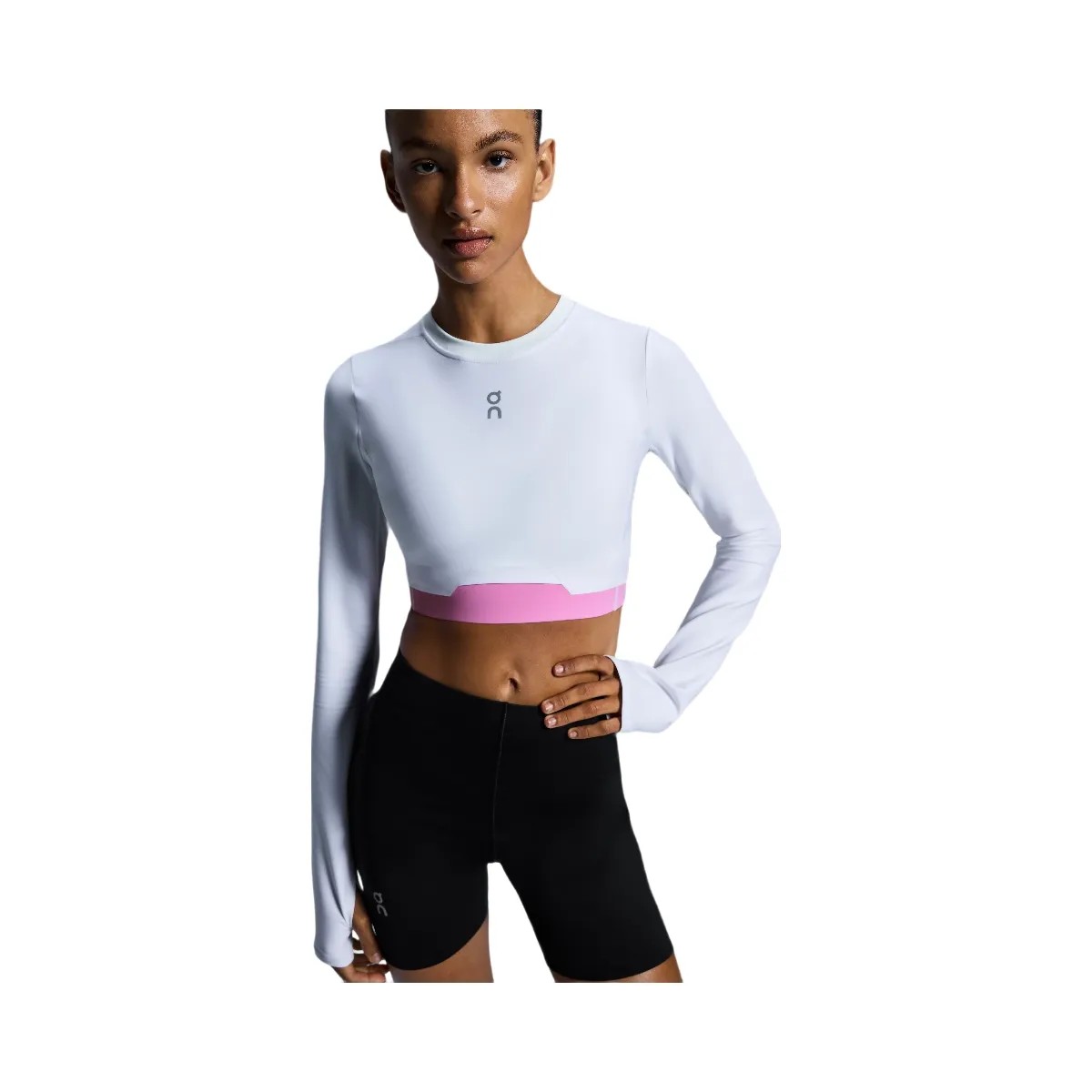 On Train Long Sleeve Crop White - HypeFly India View 3
