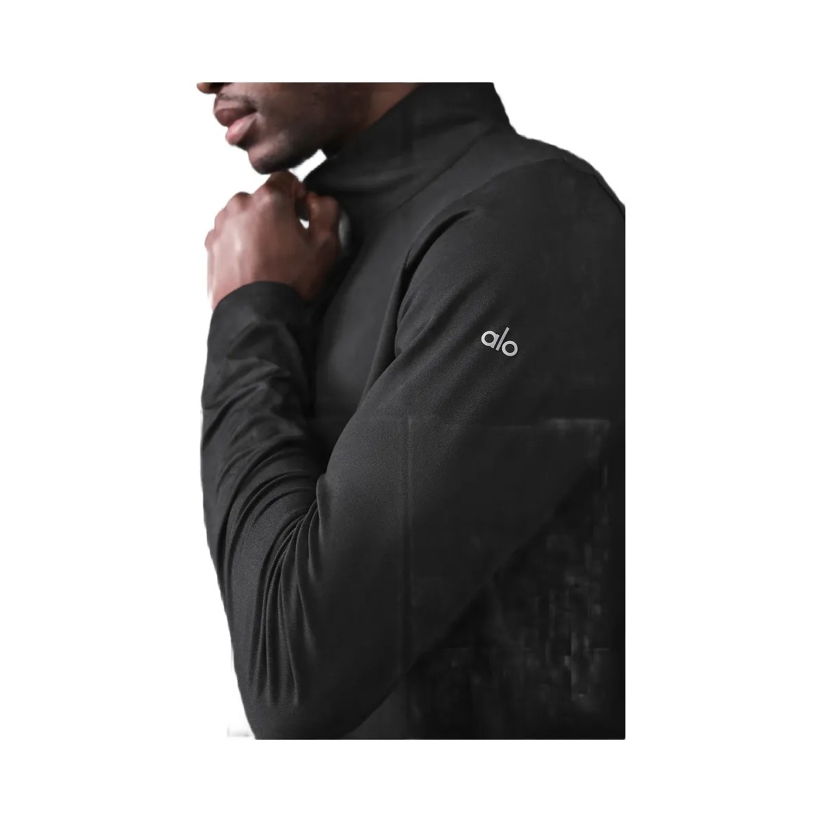 Alo Men's Conquer 1/4 Zip Reform Long Sleeve - Black - HypeFly India View 5