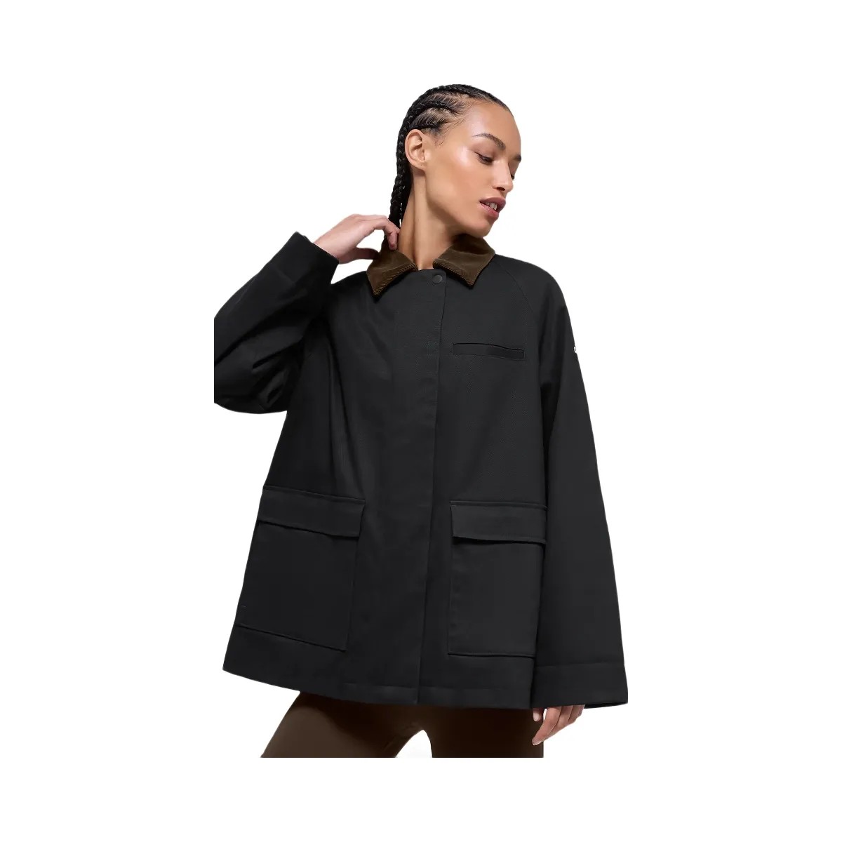 Alo Women's Twill Barn Jacket - Black/Espresso - HypeFly India View 2