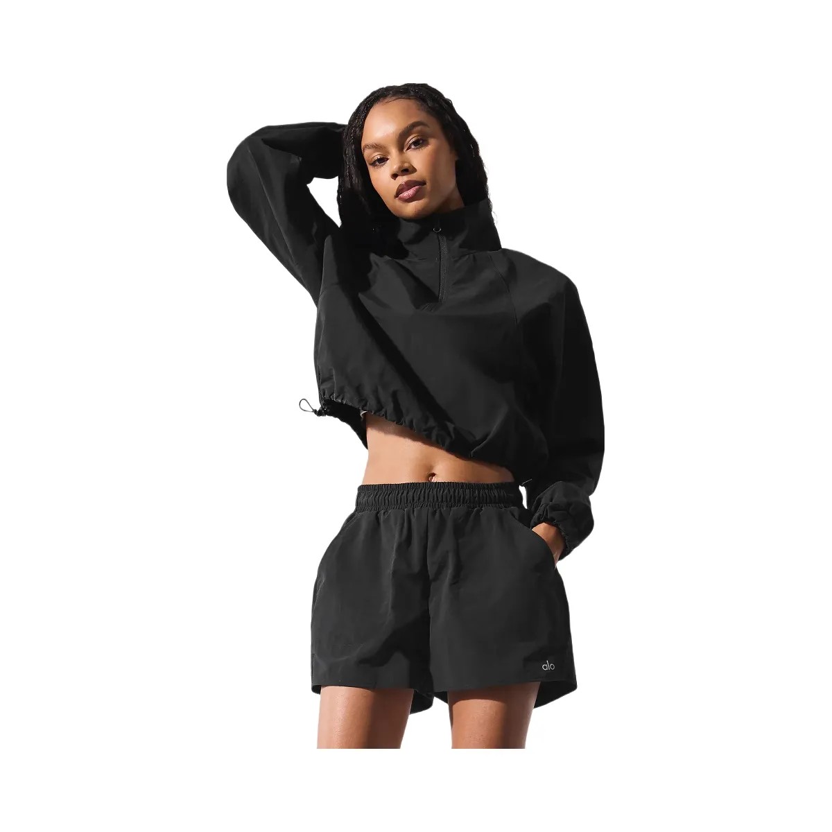 Alo Women's Alumni Short - Black - HypeFly India View 5