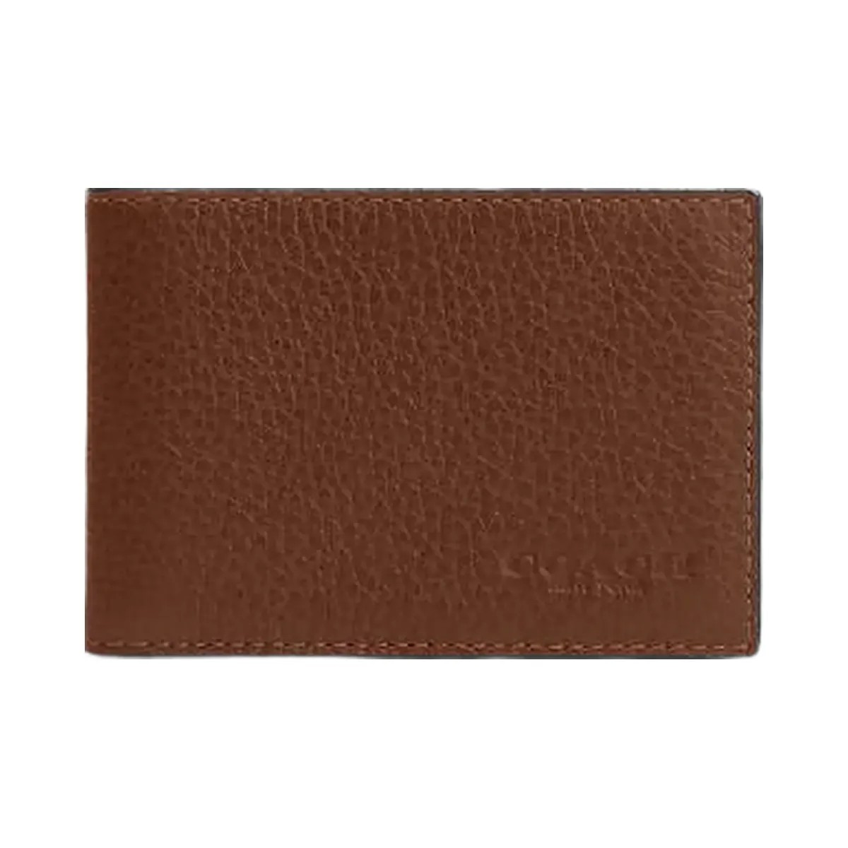 Coach Compact Billfold Wallet Pebbled Leather-Saddle - HypeFly India View 1