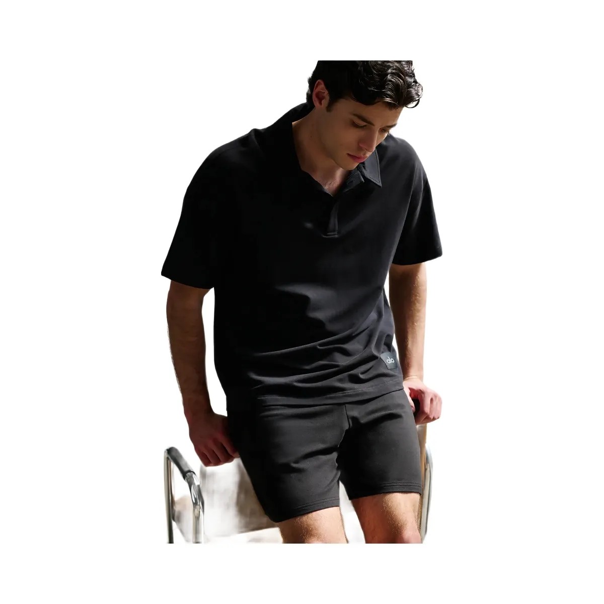 Alo Men's 7" Double Take Short - Black - HypeFly India View 5