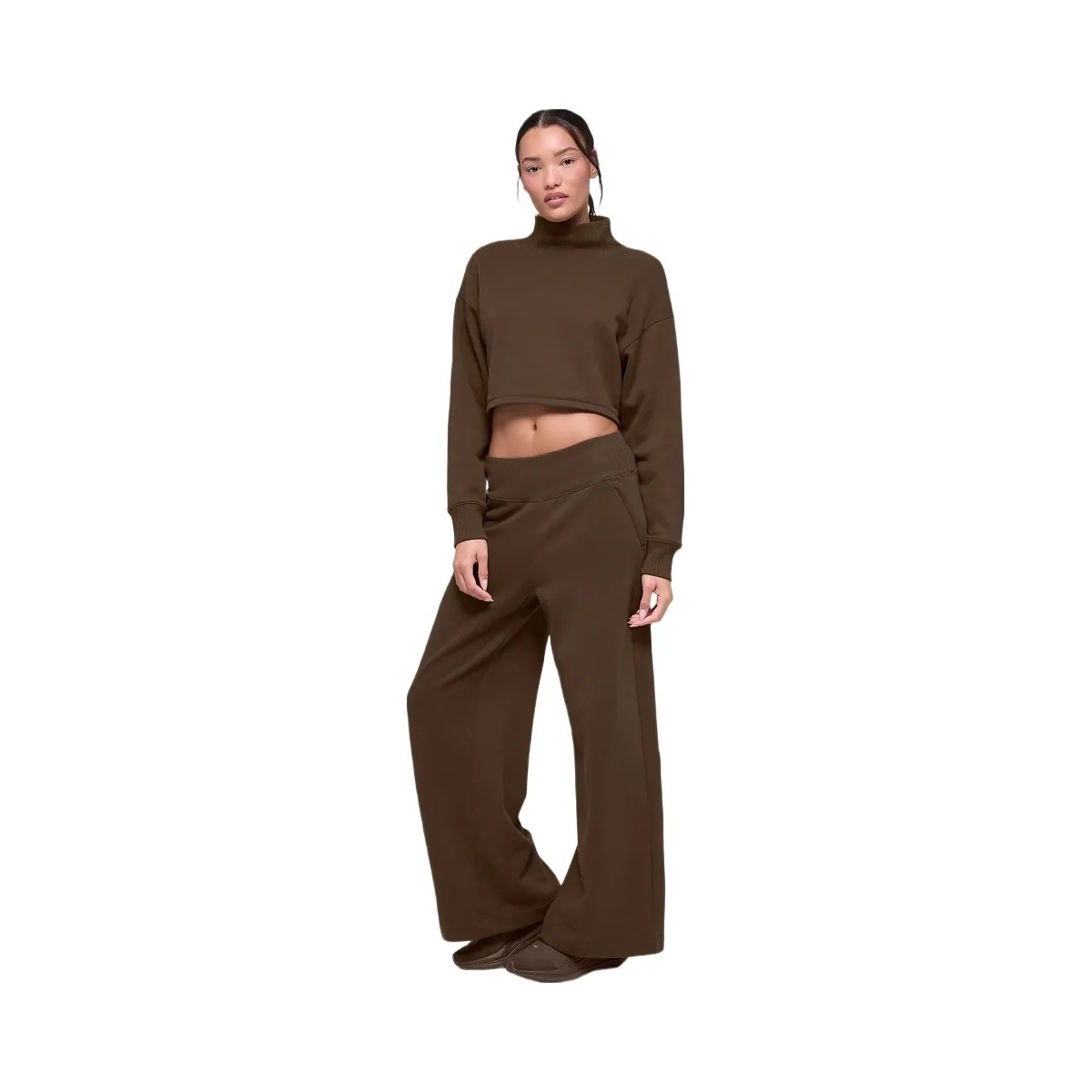 Alo Women's Cropped Serenity Coverup - Espresso - HypeFly India View 4