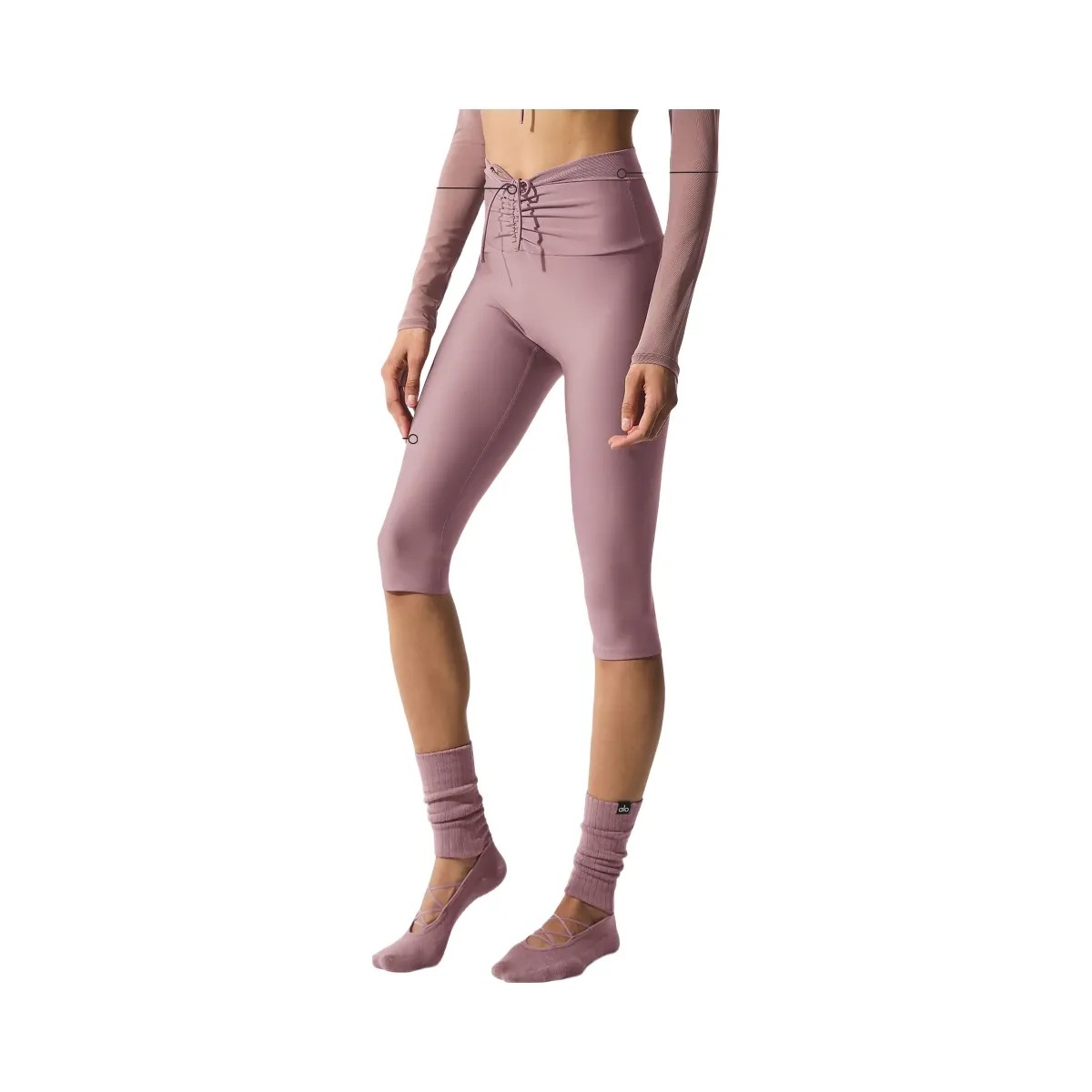 Alo Women's Airlift Mesh High-Waist Divine Capri - Smoky Quartz - HypeFly India View 1