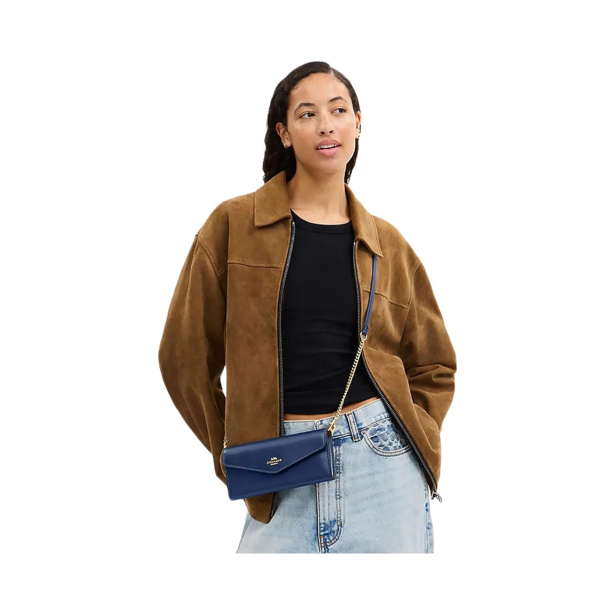 Coach Klare Wallet With Chain Gold-Deep Blue - HypeFly India View 1