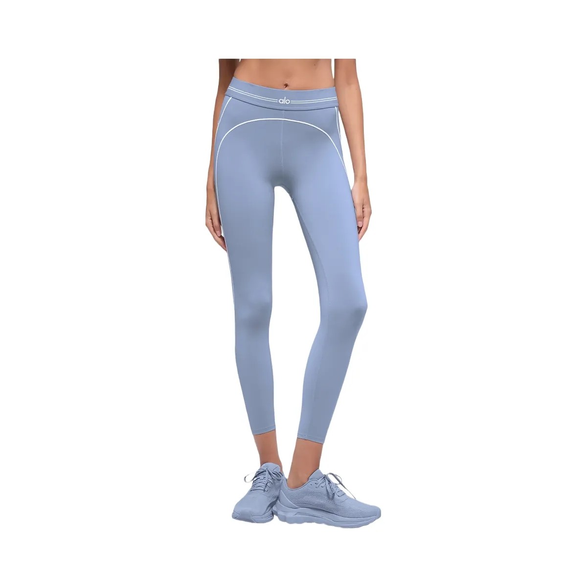 Alo Women's Airbrush High-Waist 7/8 Heart Throb Legging - Winter Frost/White - HypeFly India View 1