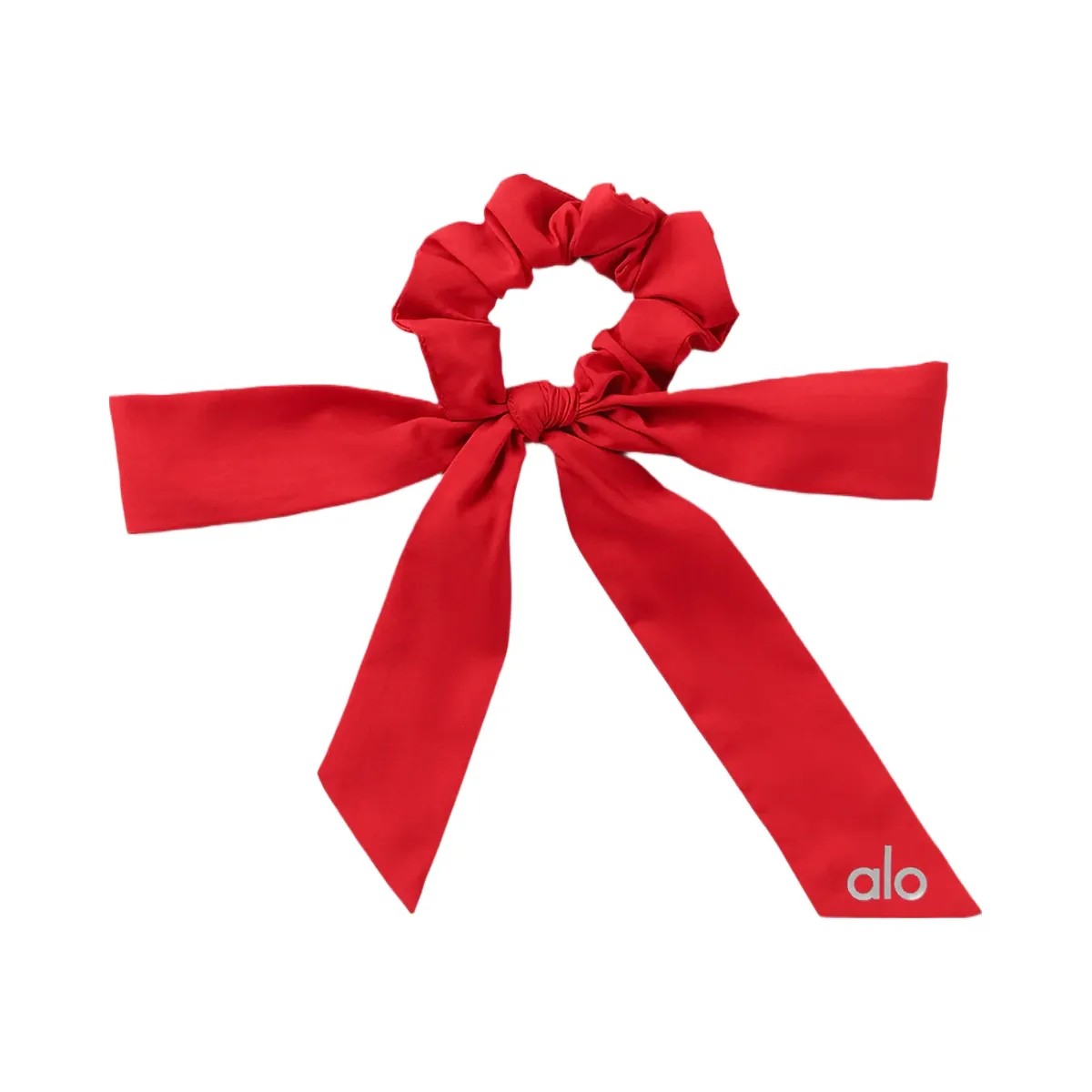 Alo Love Knots Tie Scrunchie - Bright Red - HypeFly India View 1