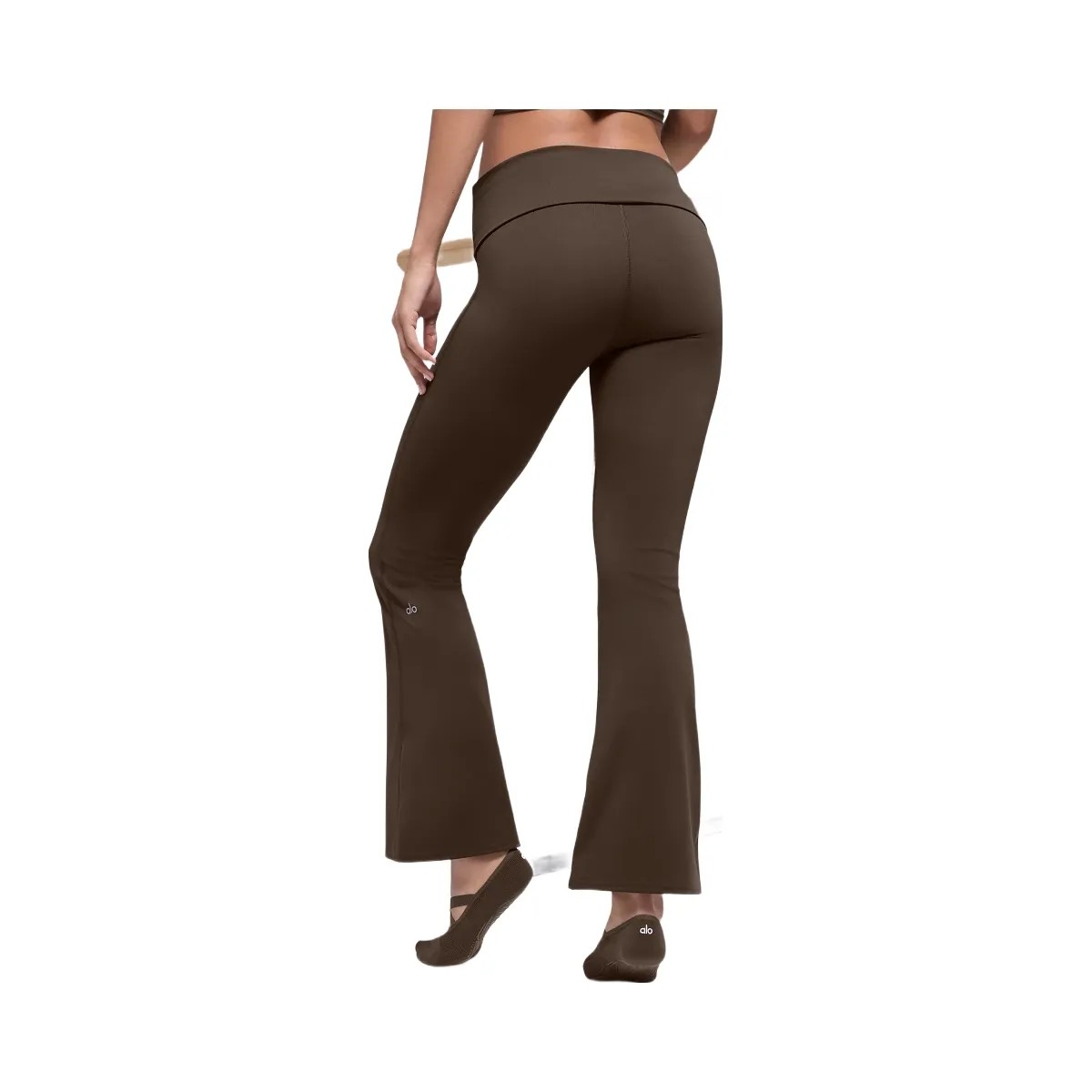 Alo Women's ALO Softsculpt 7/8 Foldover Flare Legging - Espresso - HypeFly India View 2