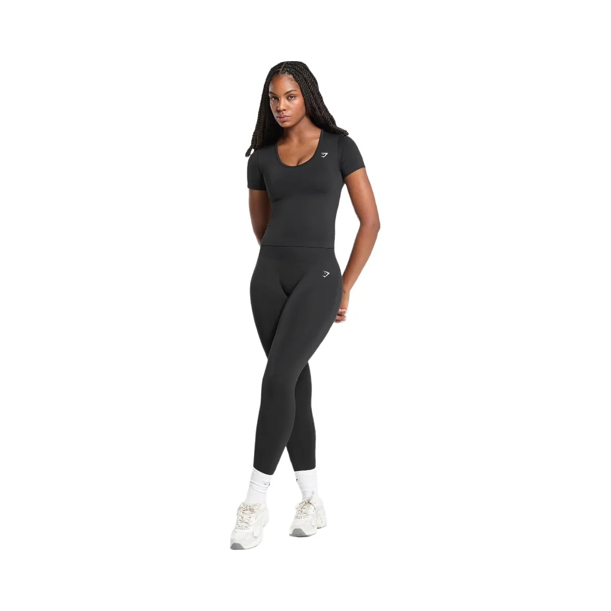 Gymshark Everyday Seamless Tight Fit Crew Neck Tee - Black - HypeFly India View 4