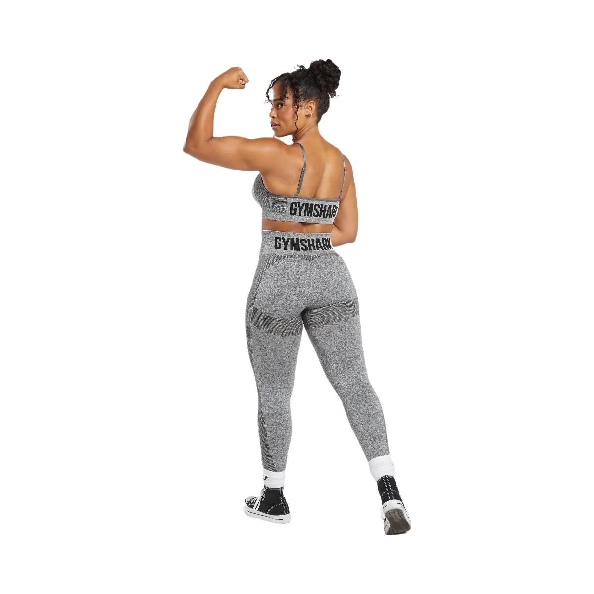 Gymshark Flex High Waisted Leggings - Charcoal Marl - HypeFly India View 4