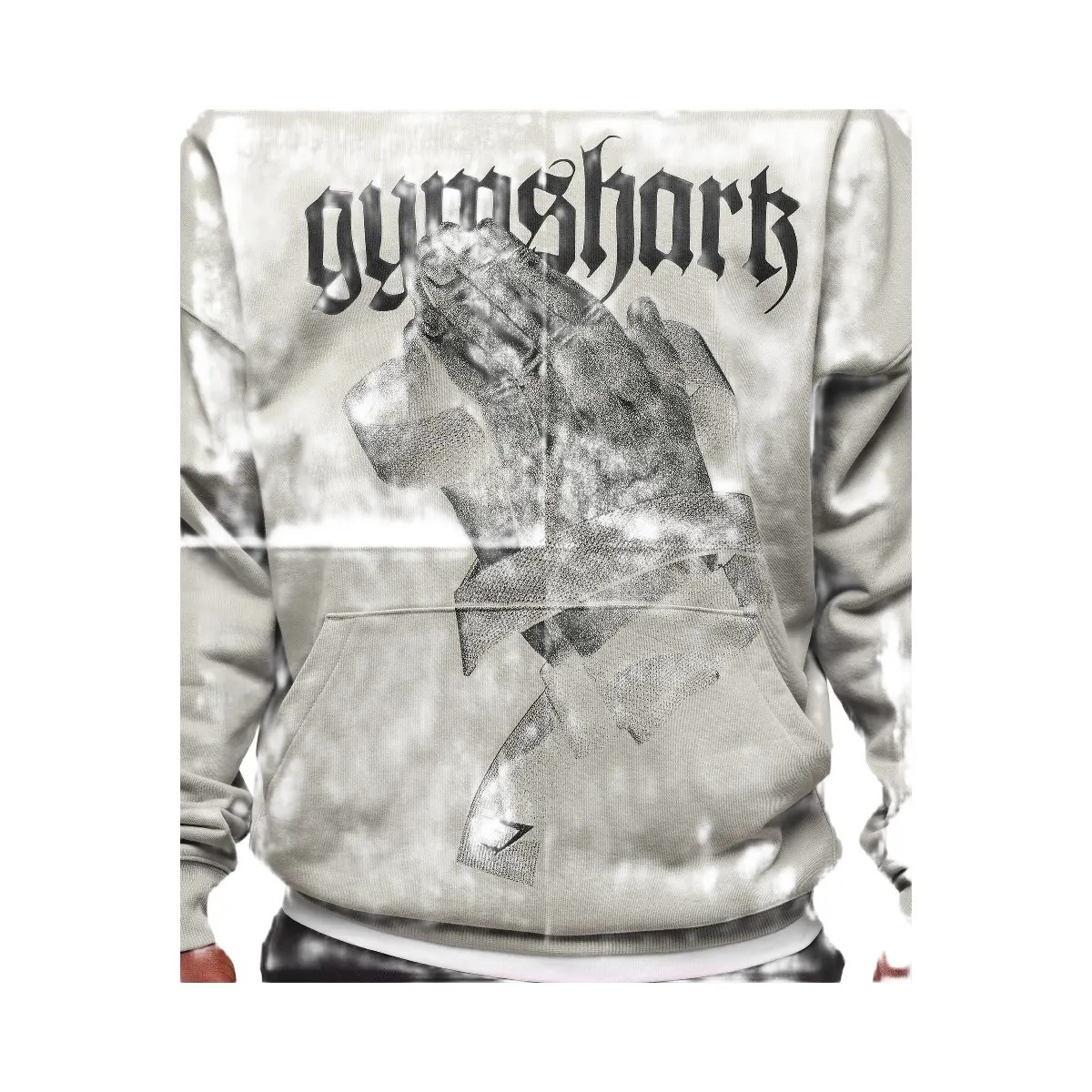 Gymshark Prayer Hands Hoodie - Stone Grey - HypeFly India View 5