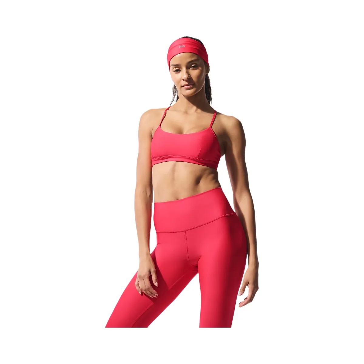 Alo Women's Airlift Intrigue Bra - Candy Red - HypeFly India View 1