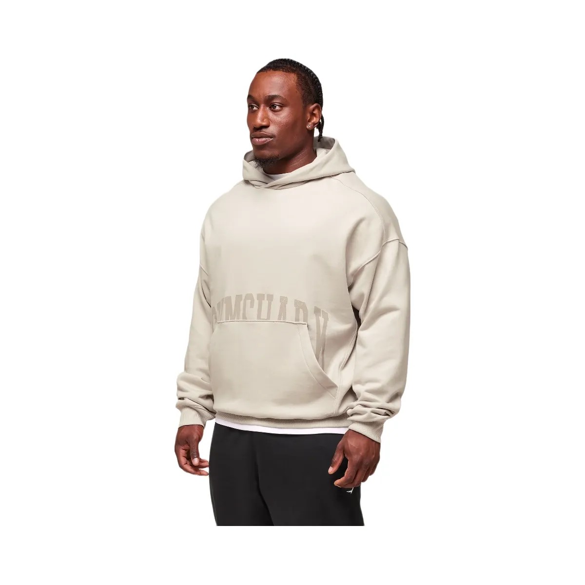 Gymshark Pocket Graphic Hoodie - Pebble Grey - HypeFly India View 3