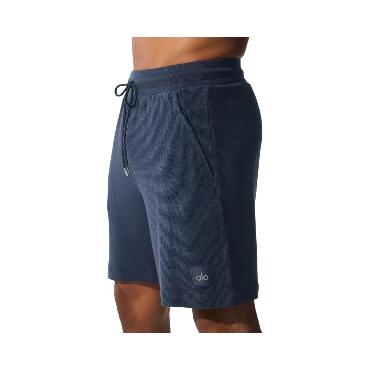 Alo Men's 7" Micro Waffle Fast Break Short - Navy - HypeFly India View 4