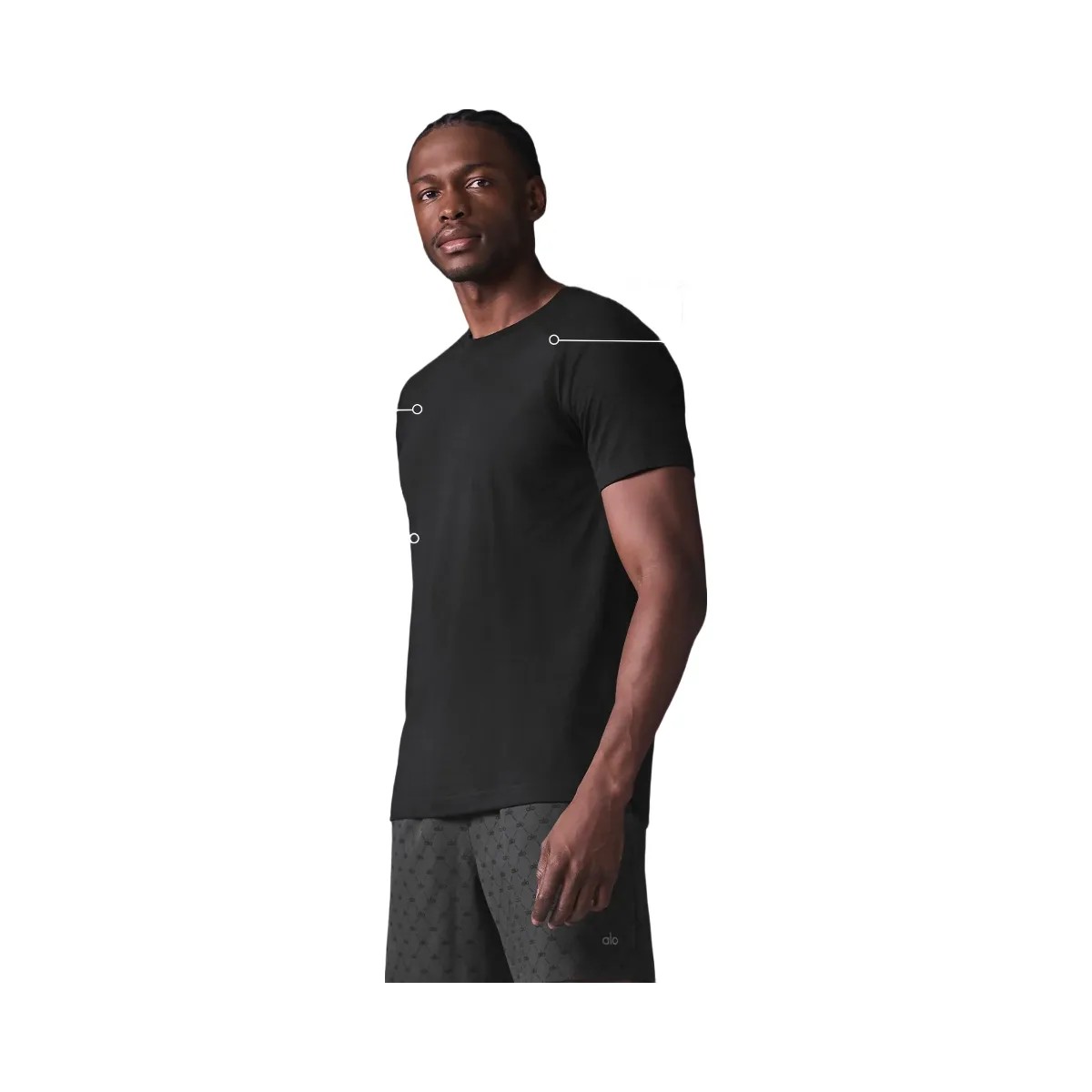 Alo Men's Triumph Raglan Tee - Black - HypeFly India View 2