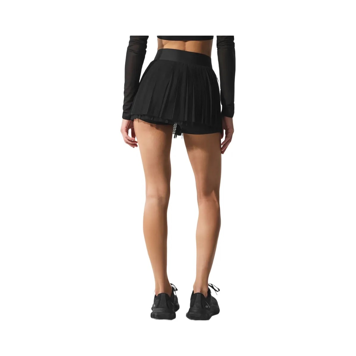Alo Women's Mesh Baseline Tennis Skirt - Black - HypeFly India View 3