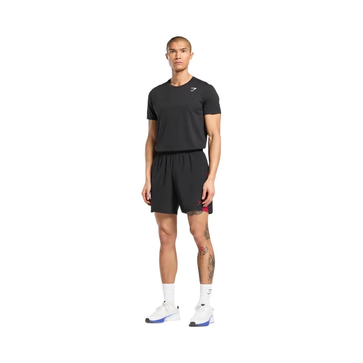 Gymshark Sport 7" Shorts - Black/Conditioning Red - HypeFly India View 3