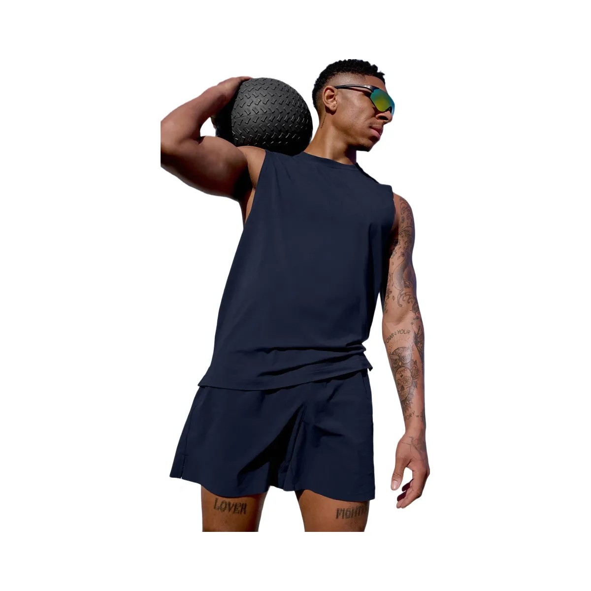 Alo Men's ALO Vapor Muscle Tank - Navy - HypeFly India View 4