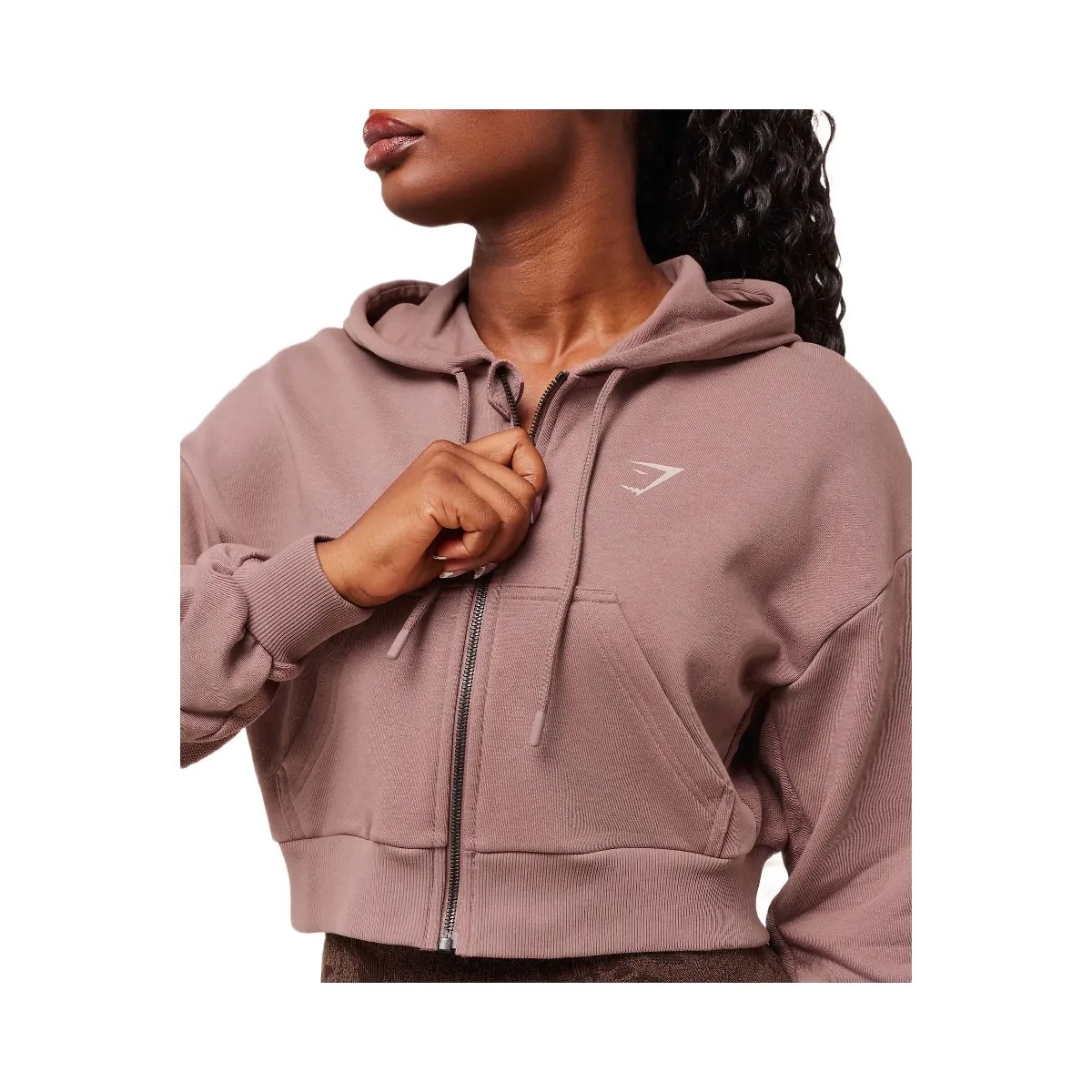 Gymshark Power Midi Zip Hoodie - Chestnut Pink - HypeFly India View 4