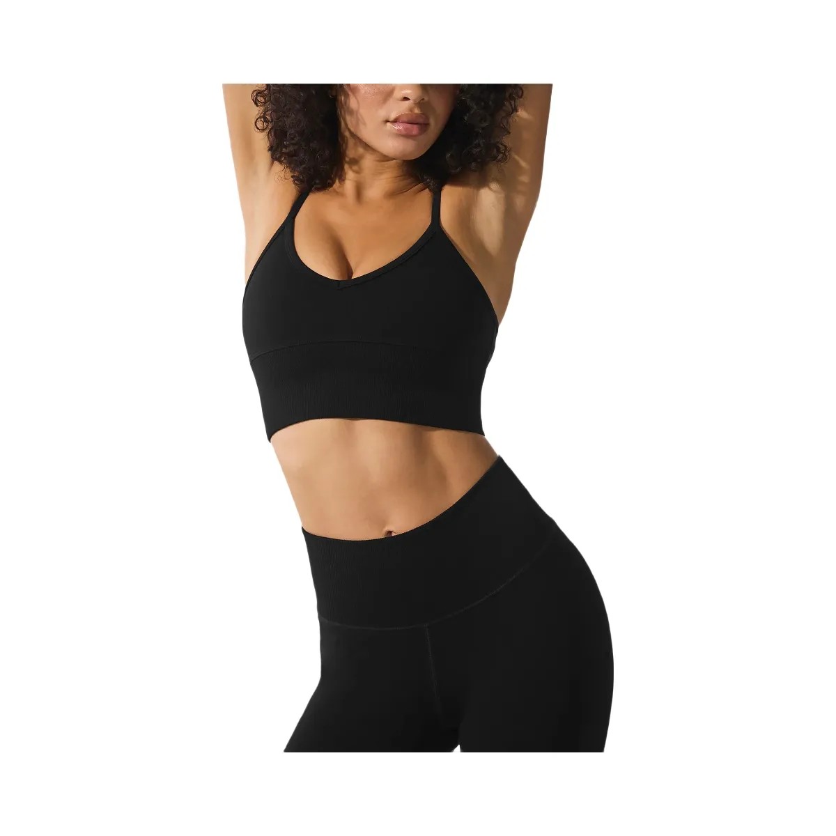 Alo Women's Seamless Winter Warm Plush Delight Bra - Black - HypeFly India View 2