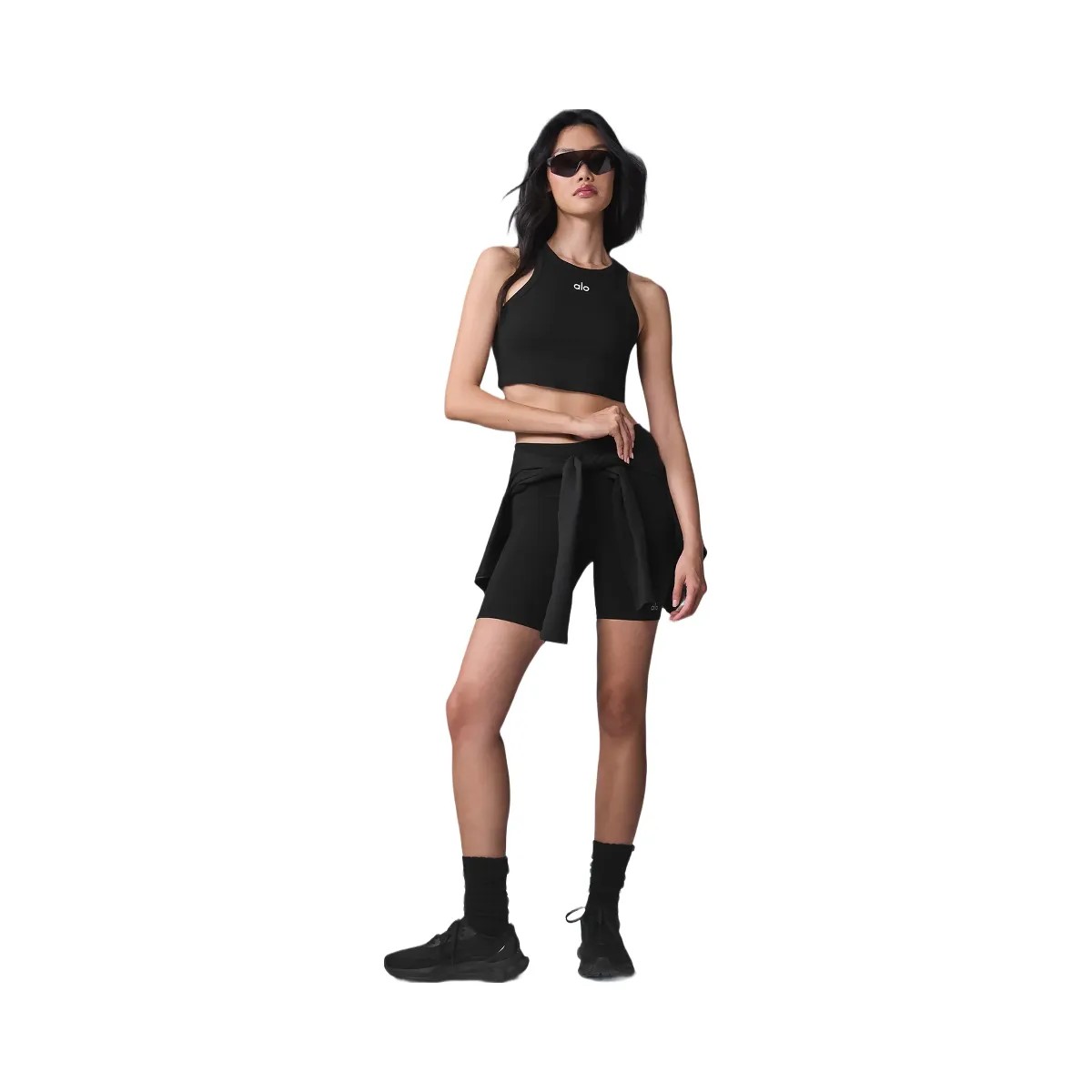 Alo Women's 7" High-Waist Biker Short - Black - HypeFly India View 3