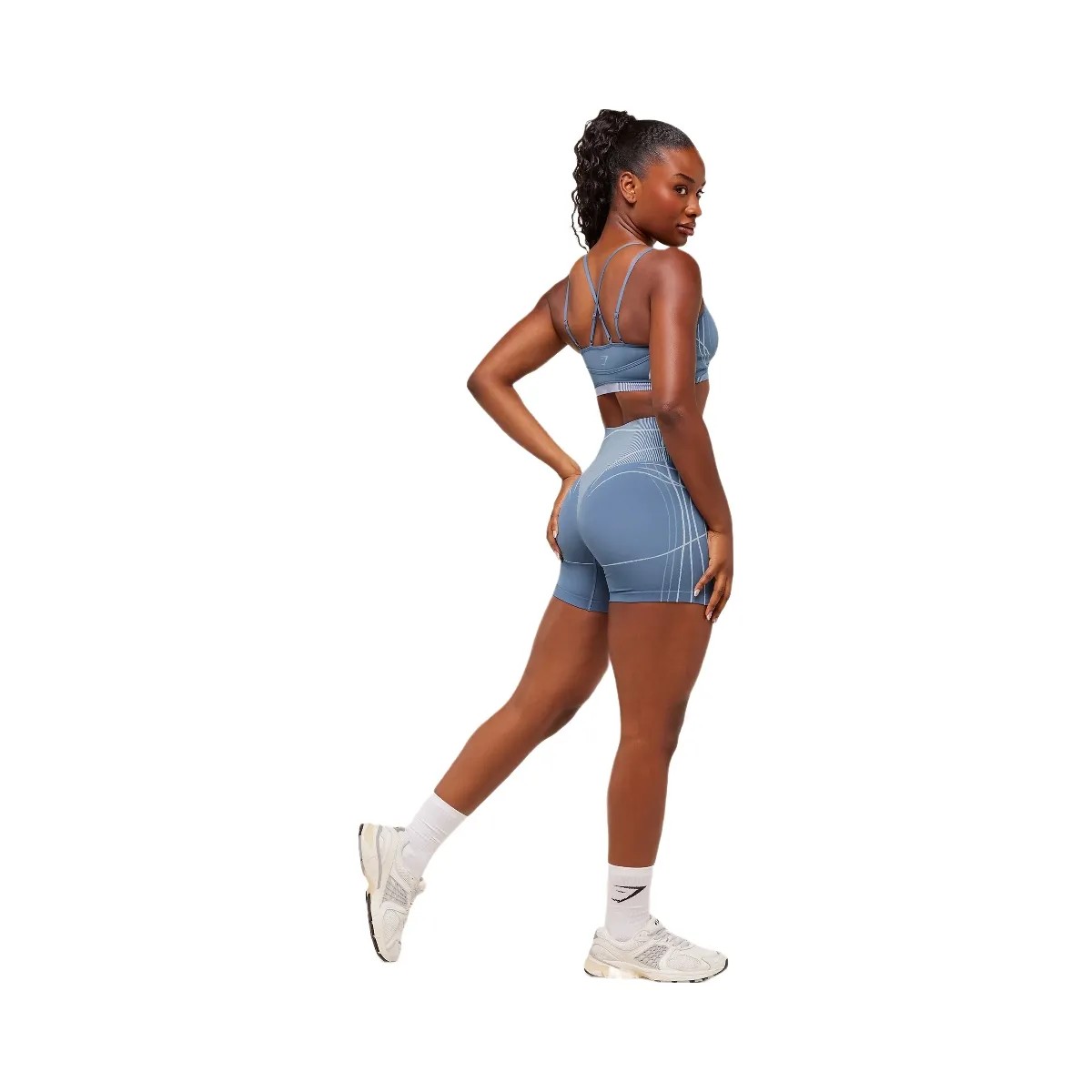 Gymshark Apex Seamless Shorts - Worn Blue/Gentle Blue - HypeFly India View 6