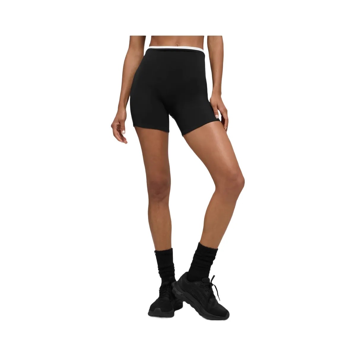 Alo Women's 5" Airbrush Double Up Short - Black/White - HypeFly India View 1