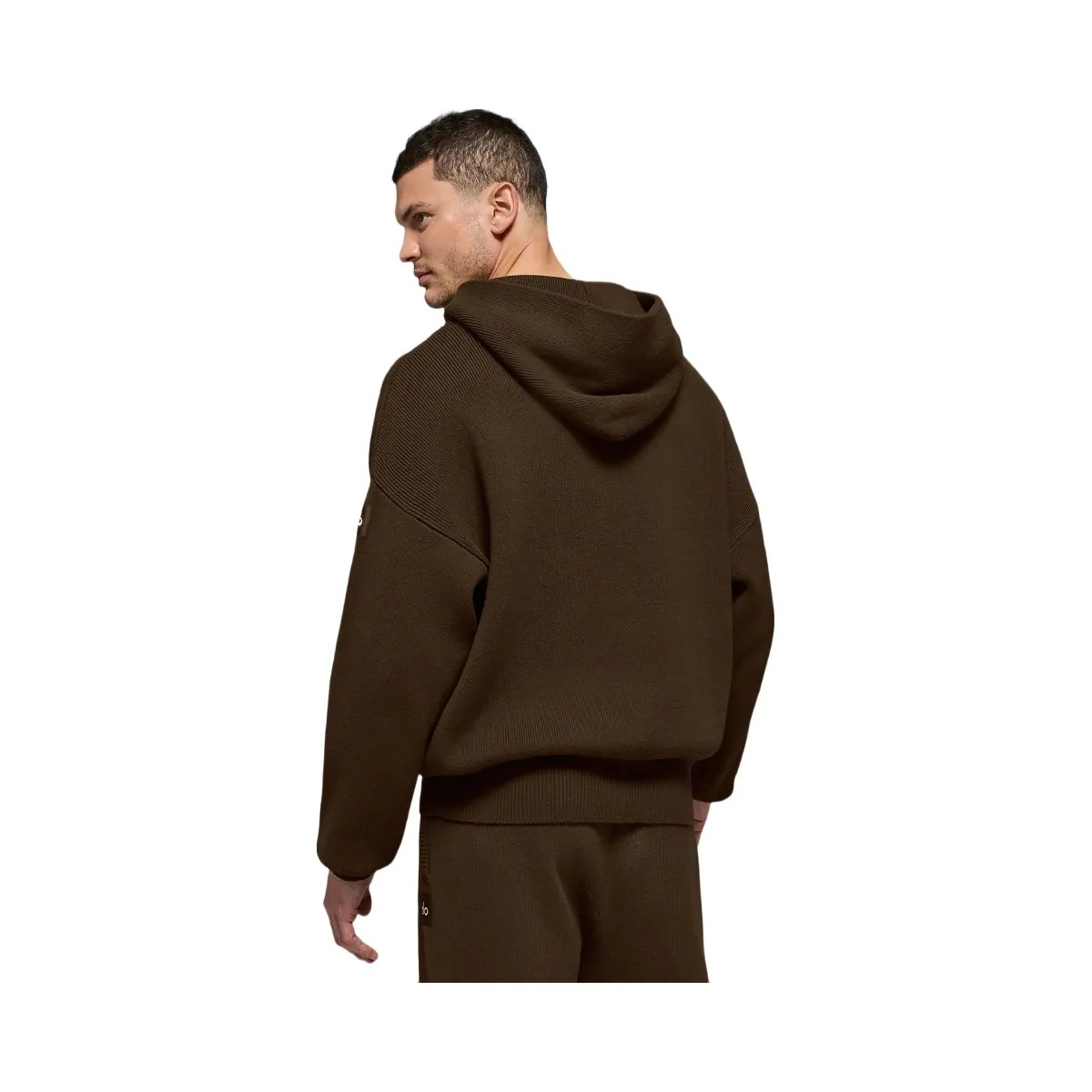Alo Men's Scholar Hooded Sweater - Espresso - HypeFly India View 3