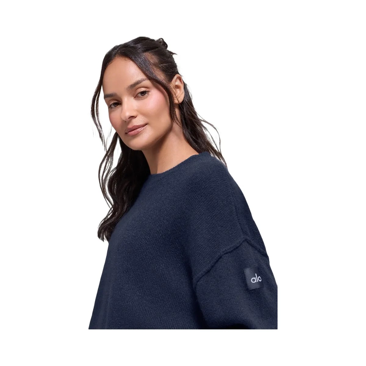 Alo Unisex Wool Cashmere New Class Crewneck Sweater - Navy - HypeFly India View 2