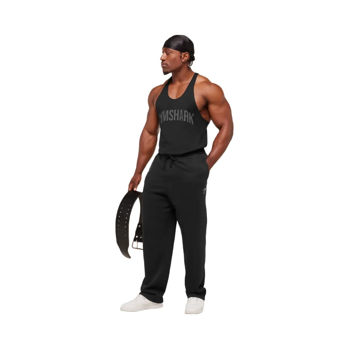 Gymshark Power Stringer - Black/Asphalt Grey - HypeFly India View 3