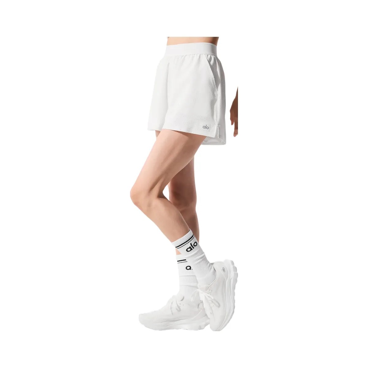Alo Women's Mesh Mirage Short - White - HypeFly India View 2
