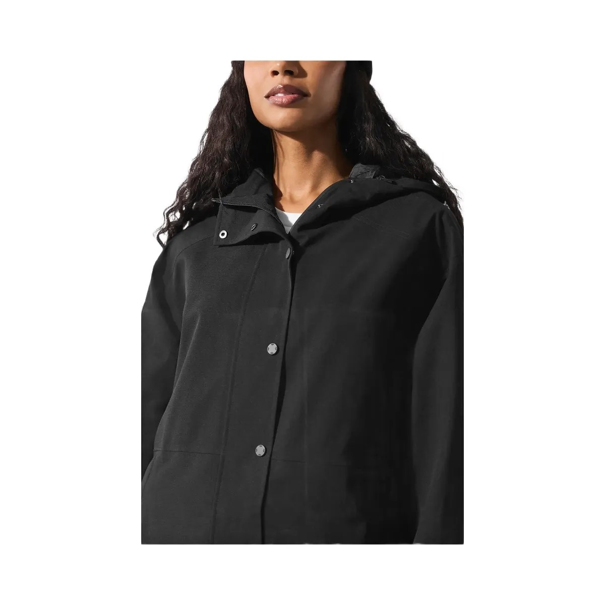 Alo Women's Rain Or Shine Long Coat - Black - HypeFly India View 1