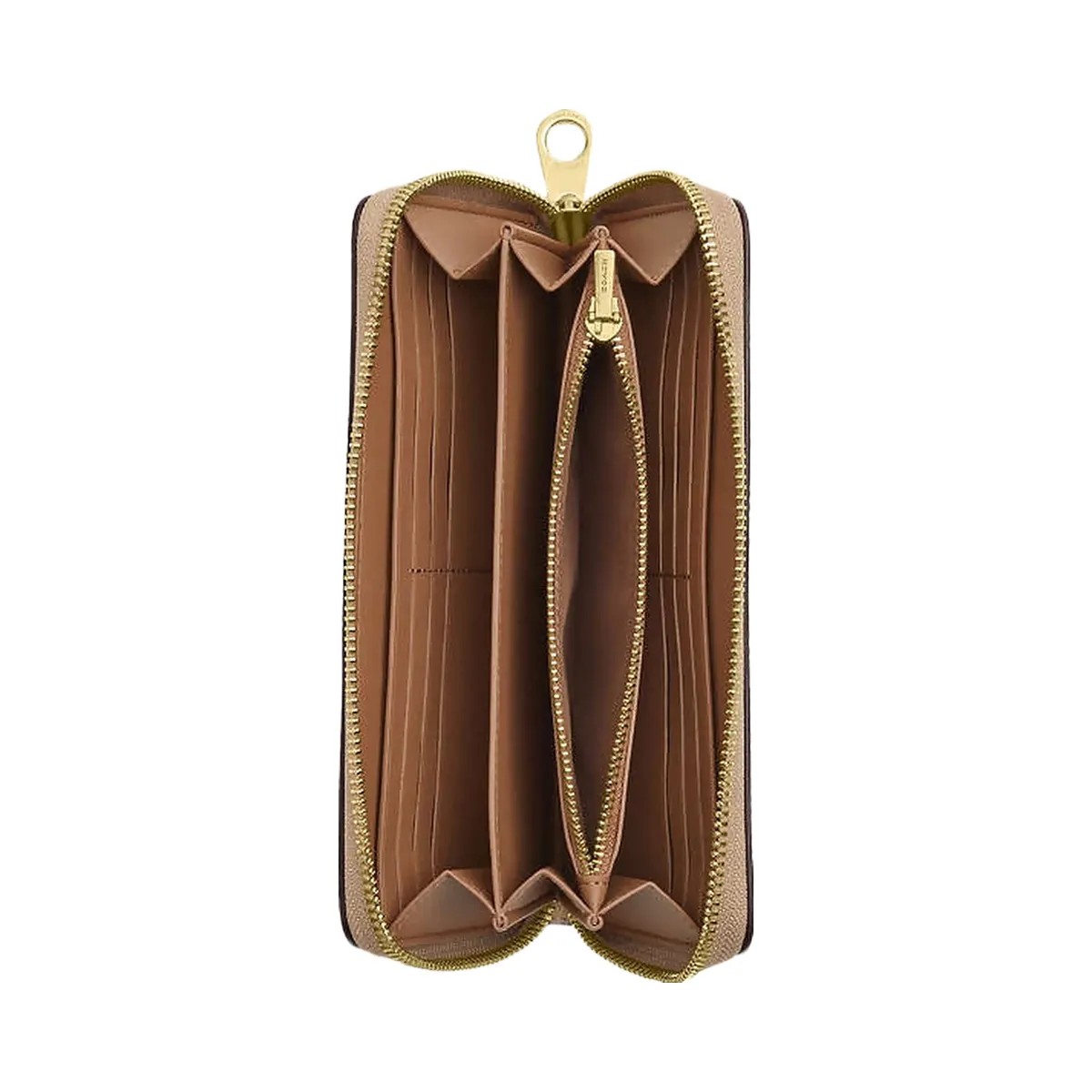 Coach Long Zip Around Wallet In Signature Canvas Signature Canvas-Gold-Sand-Chalk - HypeFly India View 2