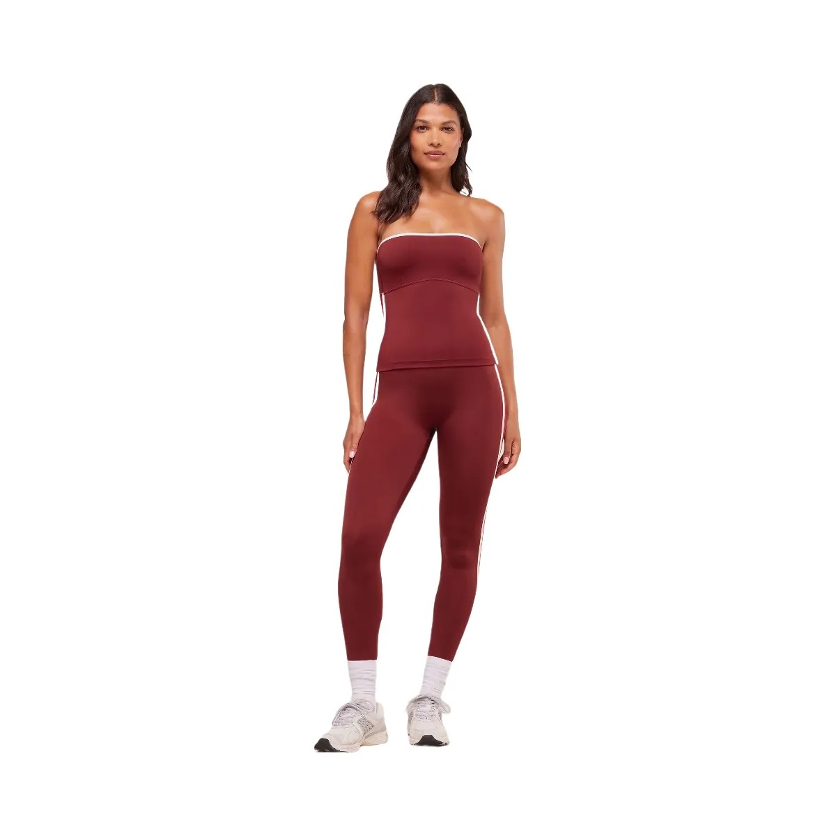 Gymshark Piping Bandeau With Shelf - Sets Red/Carmine Red/Soft White - HypeFly India View 4