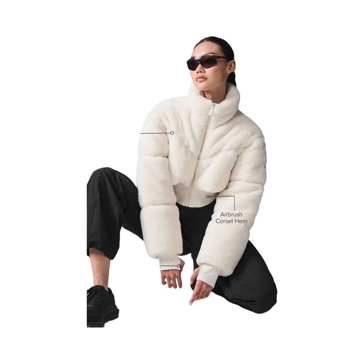 Alo Women's Sherpa Main Act Corset Puffer - Ivory - HypeFly India View 2