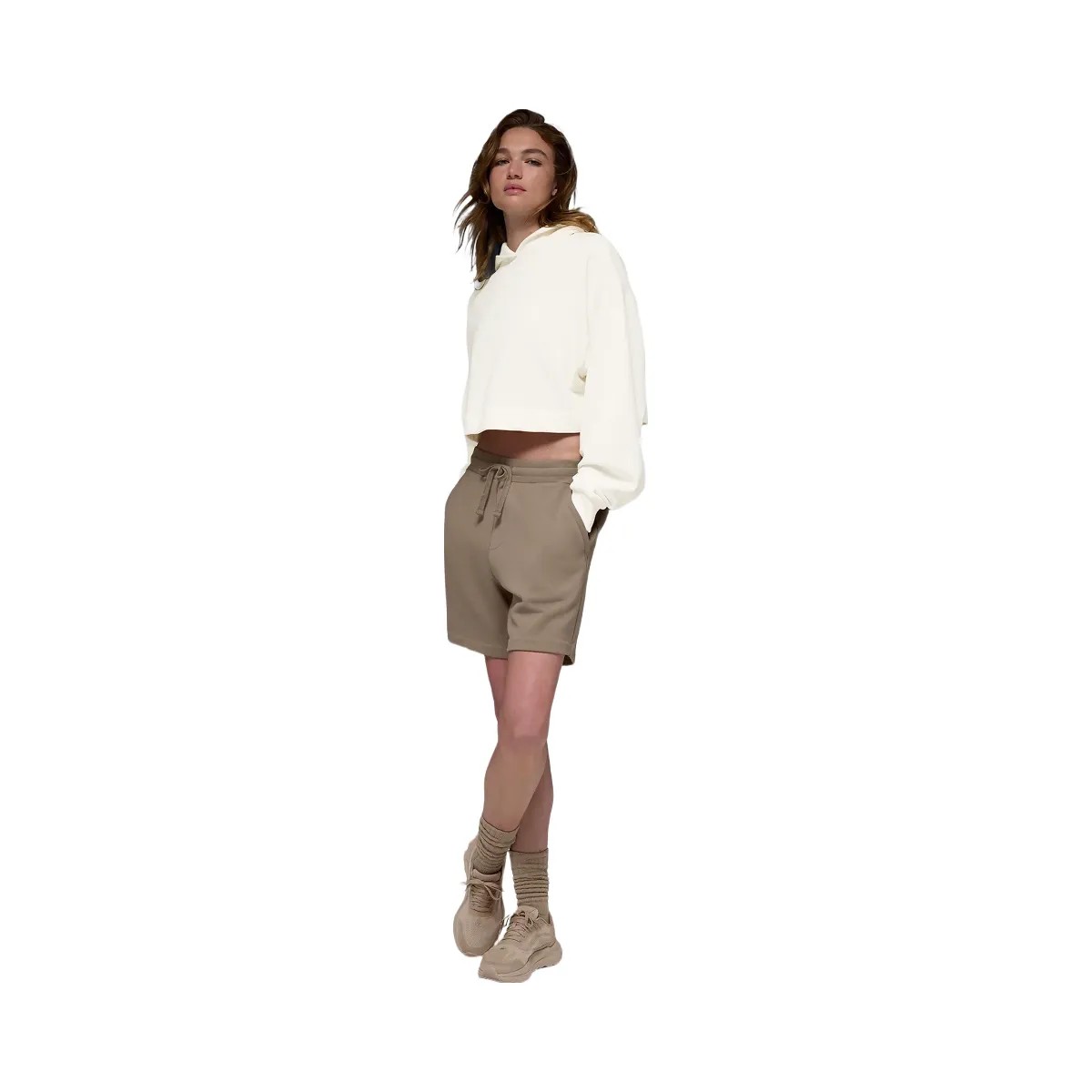 Alo Women's Bae Hoodie - Ivory - HypeFly India View 5