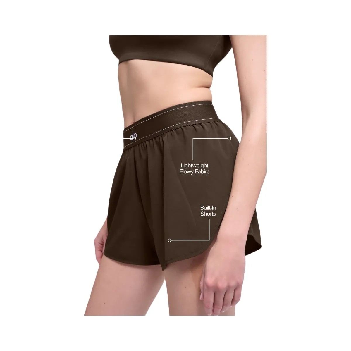 Alo Women's Match Point Short - Espresso - HypeFly India View 2