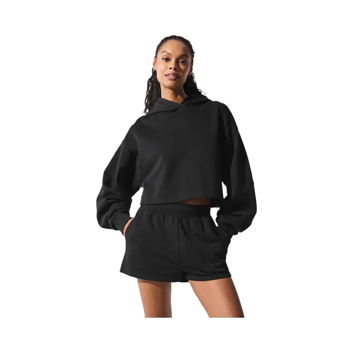 Alo Women's Bae Hoodie - Black - HypeFly India View 4