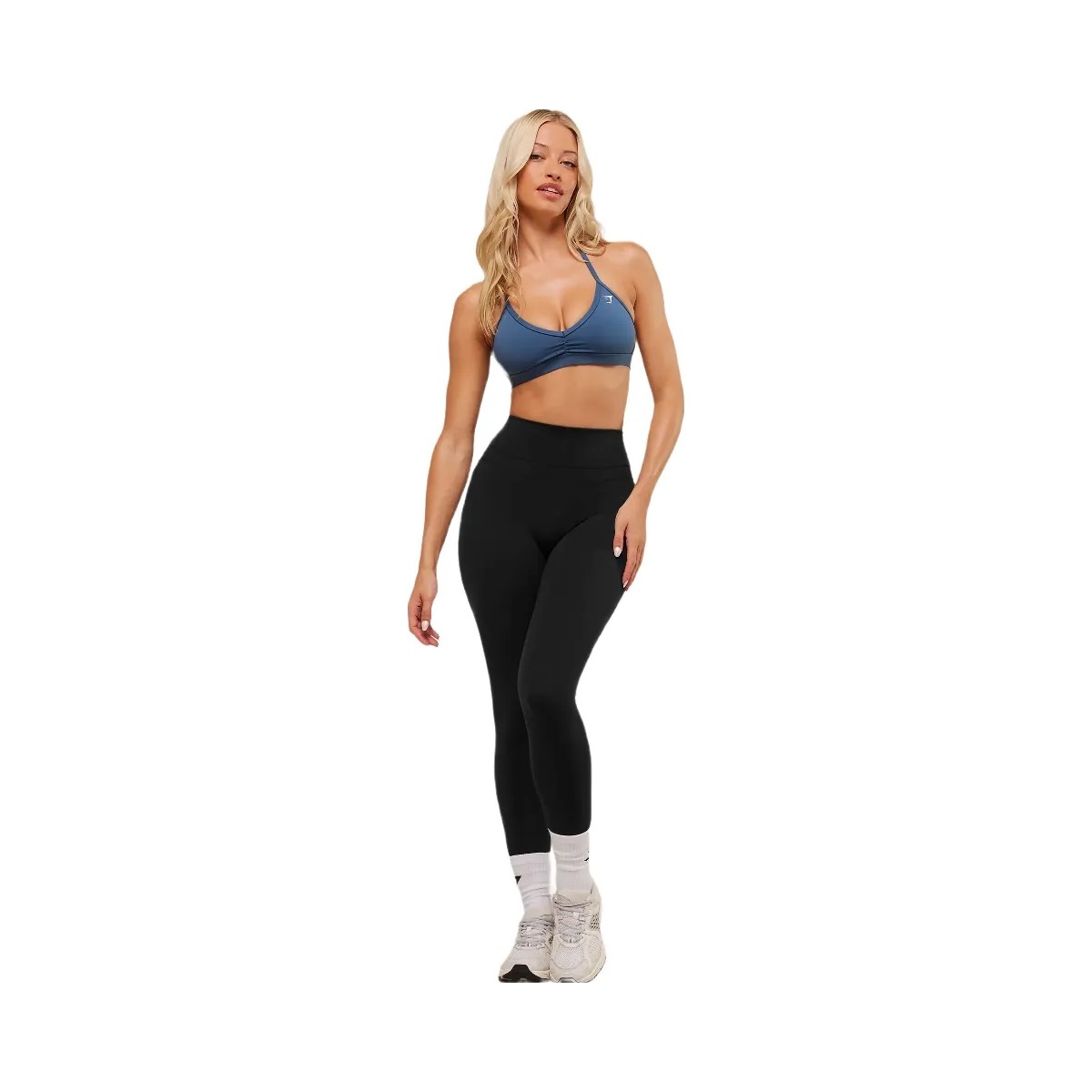 Gymshark Minimal Halterneck Sports Bra - Compound Blue - HypeFly India View 6