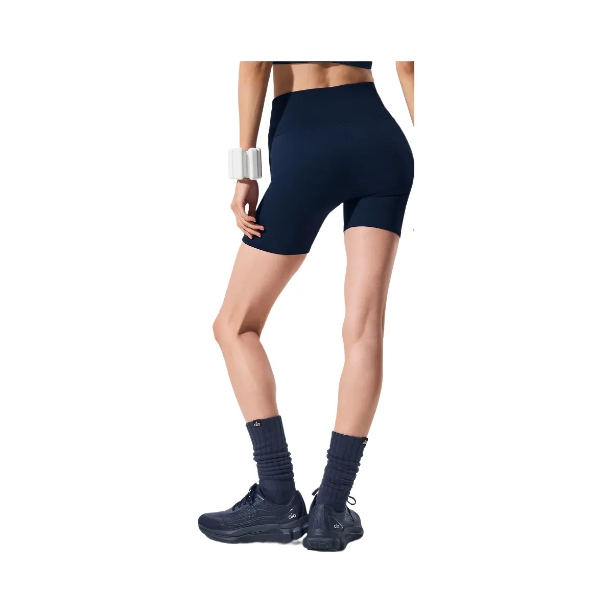 Alo Women's 5" Seamless Ribbed Favorite Short - Navy - HypeFly India View 2