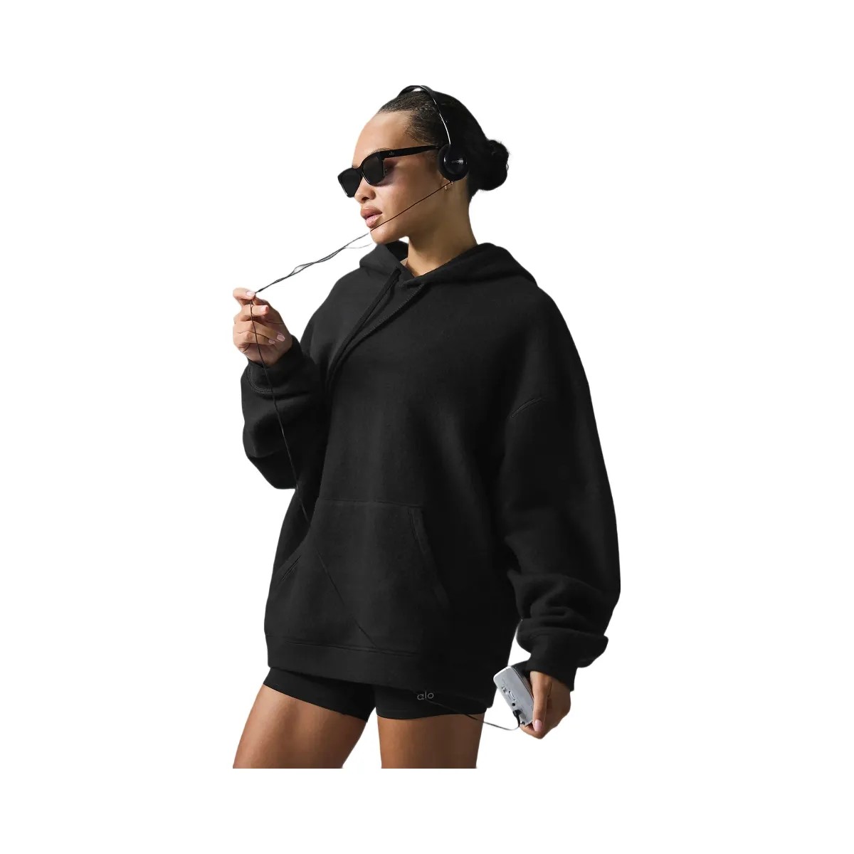 Alo Women's Triumph Restore Hoodie - Black - HypeFly India View 2