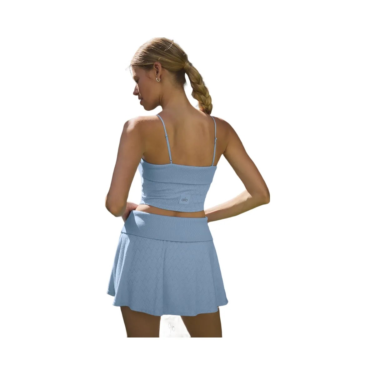 Alo Women's Doubles Only Bra Tank - Seashell Blue - HypeFly India View 2