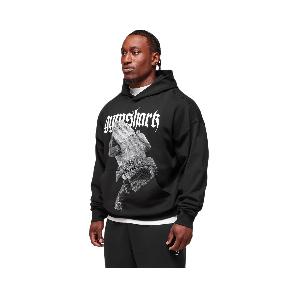 Gymshark Prayer Hands Hoodie - Black - HypeFly India View 3