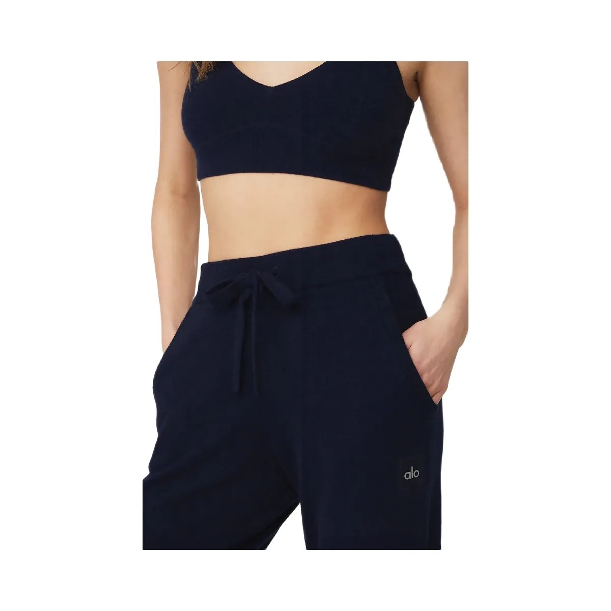 Alo Women's High-Waist Cashmere Jet Set Pant - Navy - HypeFly India View 2