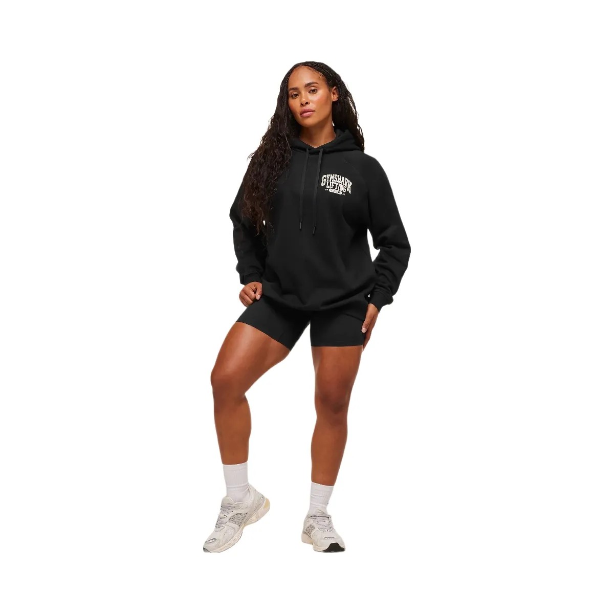 Gymshark Lifting Club Graphic Oversized Hoodie - Black/Soft White - HypeFly India View 6