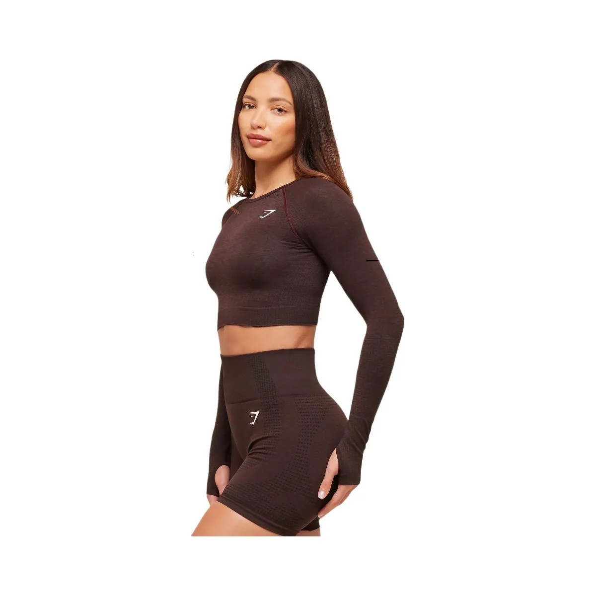 Gymshark Vital Crop Top - Rich Maroon/Marl - HypeFly India View 3