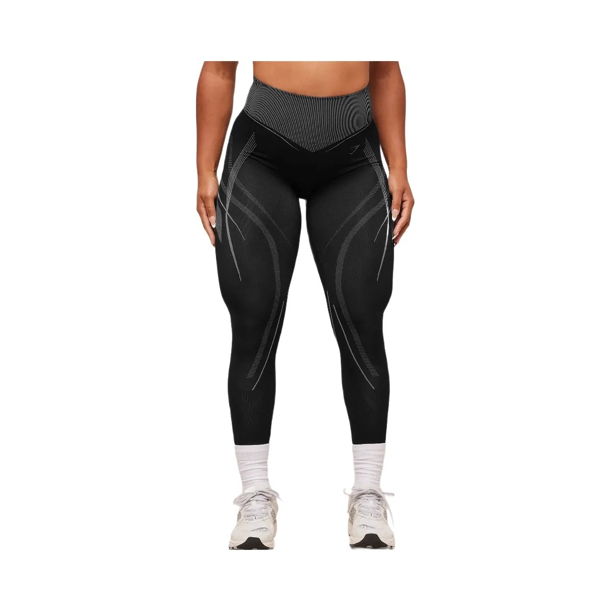 Gymshark x Analis Seamless Leggings - Black/Silver Grey - HypeFly India View 1